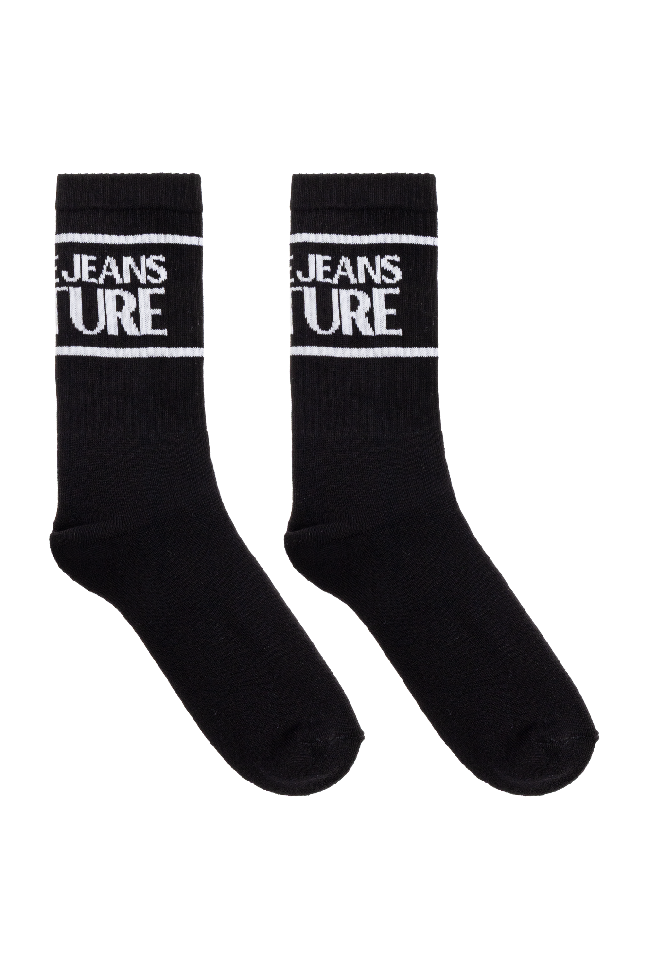 VERSACE ホワイト ロゴ ソックス Logo cotton-blend socks in white - Versace | Mytheresa